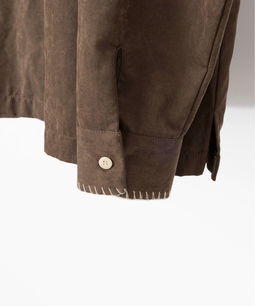CAMPHOR WOOD(カンファーウッド)の「flower embroidery A/W shirts / フラワー刺繍シャツ(シャツ/ブラウス・メンズ・ブラウン/アイボリー/ピンク・SMALL/MEDIUM/LARGE)」の4枚目の写真