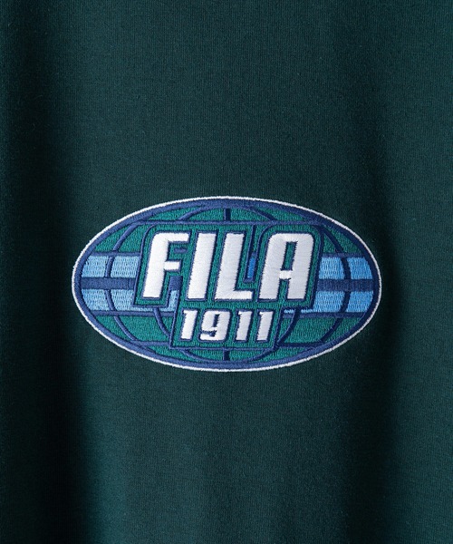 FILA（フィラ）の「【FILA/フィラ】フェイクレイヤード　胸ワンポイント刺繍　ロンT ドロップショルダー ストリート ビッグシルエット（Tシャツ/カットソー・メンズ・ライトベージュ/ダークグリーン/ブラック・MEDIUM/LARGE/X-LARGE）」の16枚目の写真