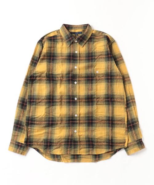 ARCADE（アーケード）の「ヴィンテージテイスト フランネルチェックシャツ（シャツ/ブラウス・メンズ・グレー系1/ブルー系1/ブラック系2/ブラック系1/イエロー系1/レッド系1/グレー系2/ブラウン系1/ブルー系2・M/L/XL）」の10枚目の写真