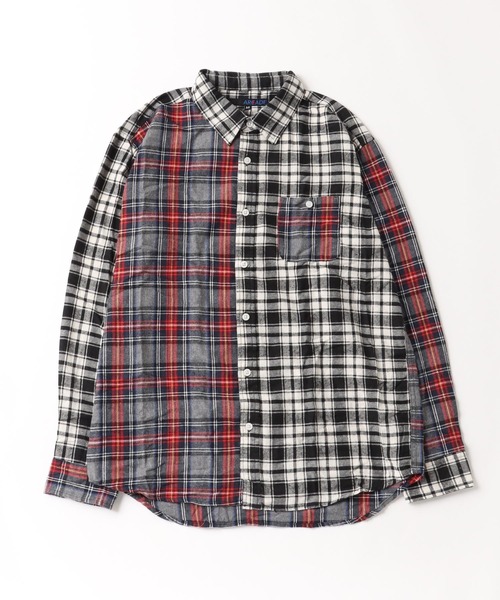 ARCADE（アーケード）の「ヴィンテージテイスト フランネルチェックシャツ（シャツ/ブラウス・メンズ・グレー系1/ブルー系1/ブラック系2/ブラック系1/イエロー系1/レッド系1/グレー系2/ブラウン系1/ブルー系2・M/L/XL）」の12枚目の写真