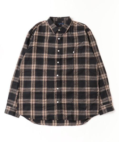 ARCADE（アーケード）の「ヴィンテージテイスト フランネルチェックシャツ（シャツ/ブラウス・メンズ・グレー系1/ブルー系1/ブラック系2/ブラック系1/イエロー系1/レッド系1/グレー系2/ブラウン系1/ブルー系2・M/L/XL）」の13枚目の写真