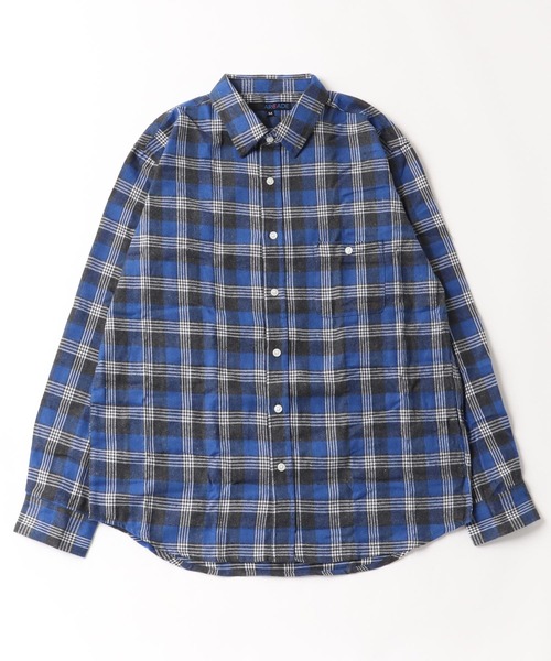 ARCADE（アーケード）の「ヴィンテージテイスト フランネルチェックシャツ（シャツ/ブラウス・メンズ・グレー系1/ブルー系1/ブラック系2/ブラック系1/イエロー系1/レッド系1/グレー系2/ブラウン系1/ブルー系2・M/L/XL）」の14枚目の写真
