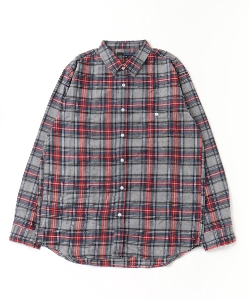 ARCADE（アーケード）の「ヴィンテージテイスト フランネルチェックシャツ（シャツ/ブラウス・メンズ・グレー系1/ブルー系1/ブラック系2/ブラック系1/イエロー系1/レッド系1/グレー系2/ブラウン系1/ブルー系2・M/L/XL）」の15枚目の写真