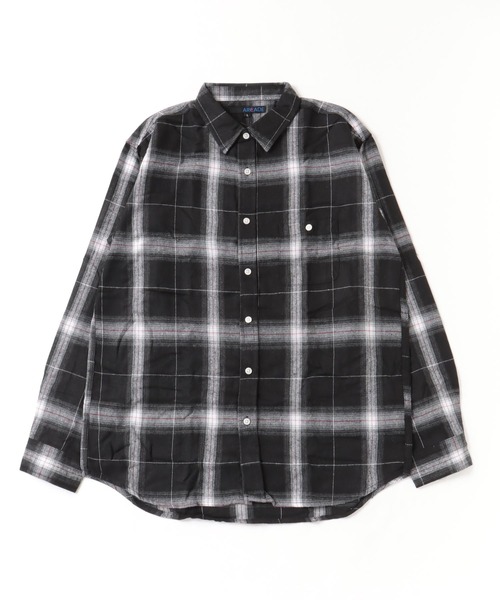 ARCADE（アーケード）の「ヴィンテージテイスト フランネルチェックシャツ（シャツ/ブラウス・メンズ・グレー系1/ブルー系1/ブラック系2/ブラック系1/イエロー系1/レッド系1/グレー系2/ブラウン系1/ブルー系2・M/L/XL）」の16枚目の写真