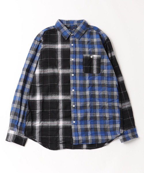 ARCADE（アーケード）の「ヴィンテージテイスト フランネルチェックシャツ（シャツ/ブラウス・メンズ・グレー系1/ブルー系1/ブラック系2/ブラック系1/イエロー系1/レッド系1/グレー系2/ブラウン系1/ブルー系2・M/L/XL）」の17枚目の写真