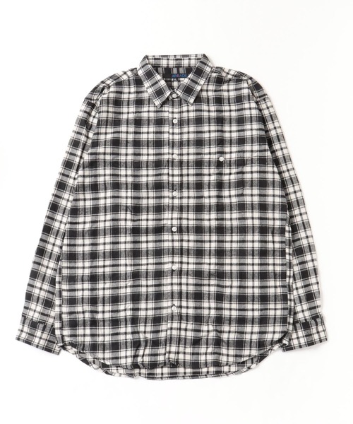 ARCADE（アーケード）の「ヴィンテージテイスト フランネルチェックシャツ（シャツ/ブラウス・メンズ・グレー系1/ブルー系1/ブラック系2/ブラック系1/イエロー系1/レッド系1/グレー系2/ブラウン系1/ブルー系2・M/L/XL）」の18枚目の写真