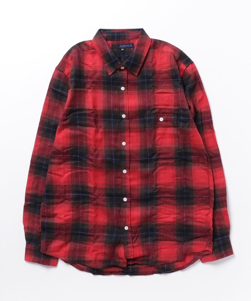 ARCADE（アーケード）の「ヴィンテージテイスト フランネルチェックシャツ（シャツ/ブラウス・メンズ・グレー系1/ブルー系1/ブラック系2/ブラック系1/イエロー系1/レッド系1/グレー系2/ブラウン系1/ブルー系2・M/L/XL）」の19枚目の写真