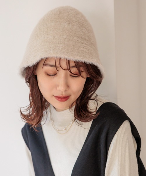 GLOBAL WORK（グローバルワーク）の「抗菌防臭シャギーハット/975548（ハット・レディース・オフホワイト/ブラック/ベージュ・FREE）」の21枚目の写真