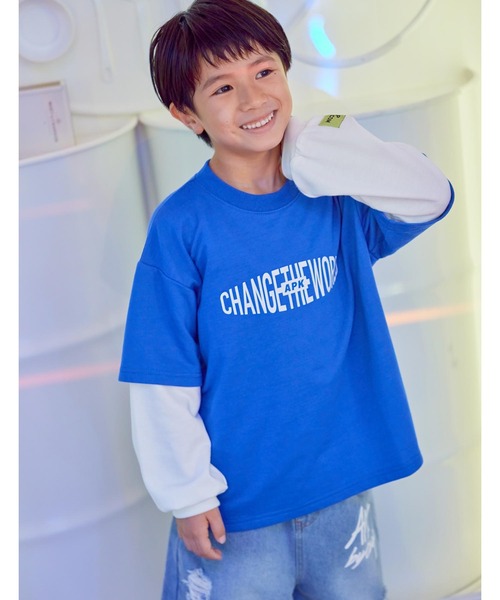 ANAP kids（アナップキッズ）の「APK袖レイヤード裏毛トップス（スウェット・キッズ・ブラック/ブルー/ホワイト・130cm/110cm/120cm）」の7枚目の写真