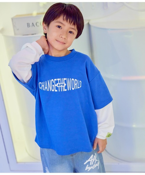 ANAP kids（アナップキッズ）の「APK袖レイヤード裏毛トップス（スウェット・キッズ・ブラック/ブルー/ホワイト・130cm/110cm/120cm）」の8枚目の写真