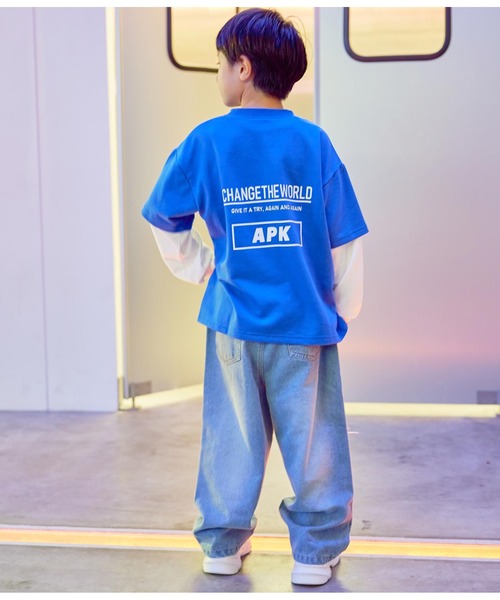 ANAP kids（アナップキッズ）の「APK袖レイヤード裏毛トップス（スウェット・キッズ・ブラック/ブルー/ホワイト・130cm/110cm/120cm）」の10枚目の写真