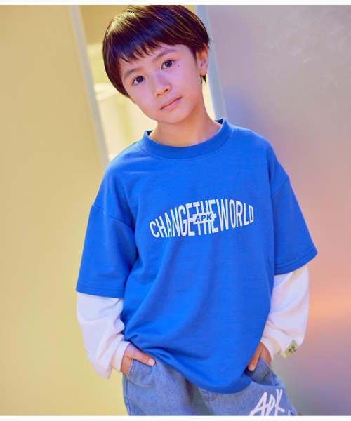 ANAP kids（アナップキッズ）の「APK袖レイヤード裏毛トップス（スウェット・キッズ・ブラック/ブルー/ホワイト・130cm/110cm/120cm）」の6枚目の写真