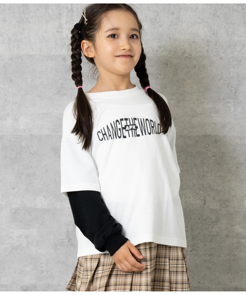 ANAP kids（アナップキッズ）の「APK袖レイヤード裏毛トップス（スウェット・キッズ・ブラック/ブルー/ホワイト・130cm/110cm/120cm）」の11枚目の写真