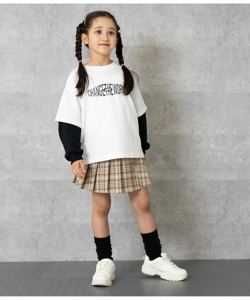 ANAP kids（アナップキッズ）の「APK袖レイヤード裏毛トップス（スウェット・キッズ・ブラック/ブルー/ホワイト・130cm/110cm/120cm）」の15枚目の写真