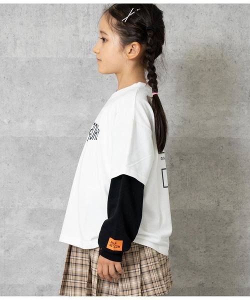 ANAP kids（アナップキッズ）の「APK袖レイヤード裏毛トップス（スウェット・キッズ・ブラック/ブルー/ホワイト・130cm/110cm/120cm）」の13枚目の写真