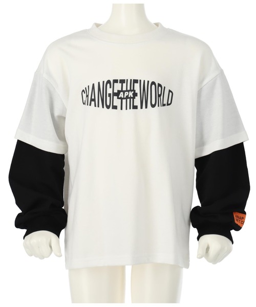 ANAP kids（アナップキッズ）の「APK袖レイヤード裏毛トップス（スウェット・キッズ・ブラック/ブルー/ホワイト・130cm/110cm/120cm）」の16枚目の写真