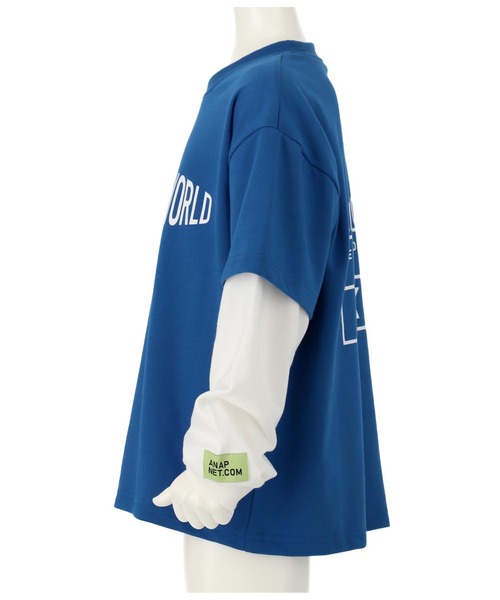 ANAP kids（アナップキッズ）の「APK袖レイヤード裏毛トップス（スウェット・キッズ・ブラック/ブルー/ホワイト・130cm/110cm/120cm）」の18枚目の写真