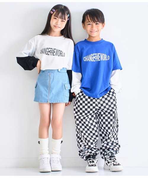 ANAP kids（アナップキッズ）の「APK袖レイヤード裏毛トップス（スウェット・キッズ・ブラック/ブルー/ホワイト・130cm/110cm/120cm）」の22枚目の写真