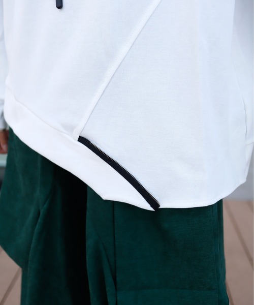 rovtski(ロフトスキー)の「裾アシメデザインパーカー(パーカー・レディース・ホワイト/ブラック/パープル/カーキ・FREE)」の17枚目の写真