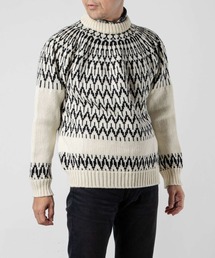 Guernsey Woollens（ガンジーウーレンズ）の「GUERNSEY WOOLLENS ICEMAN TWOTONE SWEATER　ガンジーウーレンズ アイスマン求心柄 セーター（ニット/セーター）」