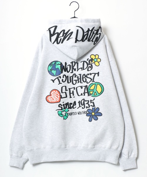 BEN DAVIS（ベンデイビス）の「BEN DAVIS/ベンデイビス GRATEFUL HOODIE/オーバーサイズ 裏起毛 バックプリント ロゴ ワンポイント スウェット パーカー（パーカー・メンズ・オートミール/グリーン/ブラック・M/L/XL）」の10枚目の写真