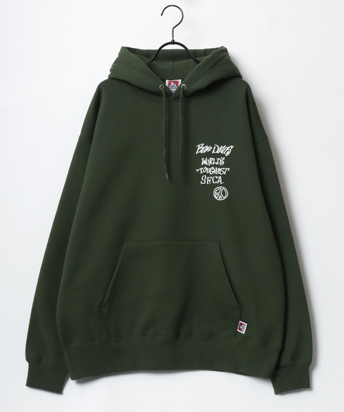 BEN DAVIS（ベンデイビス）の「BEN DAVIS/ベンデイビス GRATEFUL HOODIE/オーバーサイズ 裏起毛 バックプリント ロゴ ワンポイント スウェット パーカー（パーカー・メンズ・オートミール/グリーン/ブラック・M/L/XL）」の11枚目の写真