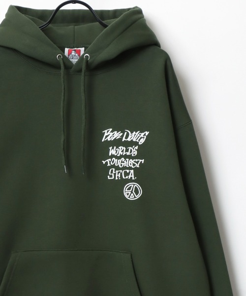 BEN DAVIS（ベンデイビス）の「BEN DAVIS/ベンデイビス GRATEFUL HOODIE/オーバーサイズ 裏起毛 バックプリント ロゴ ワンポイント スウェット パーカー（パーカー・メンズ・オートミール/グリーン/ブラック・M/L/XL）」の6枚目の写真
