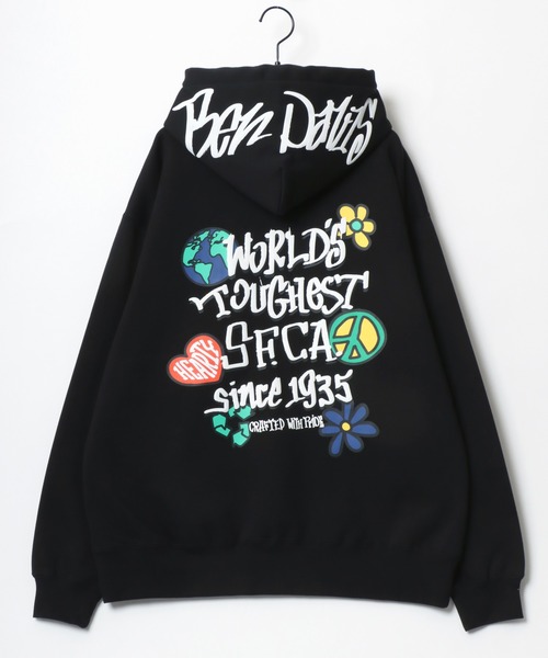 BEN DAVIS（ベンデイビス）の「BEN DAVIS/ベンデイビス GRATEFUL HOODIE/オーバーサイズ 裏起毛 バックプリント ロゴ ワンポイント スウェット パーカー（パーカー・メンズ・オートミール/グリーン/ブラック・M/L/XL）」の8枚目の写真