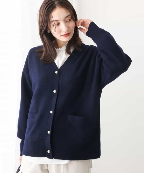 MK MICHEL KLEIN(エムケーミッシェルクラン)の「airwoolニットカーディガン(カーディガン/ボレロ・レディース・ピンク/ネイビー/ベージュ・38)」の4枚目の写真