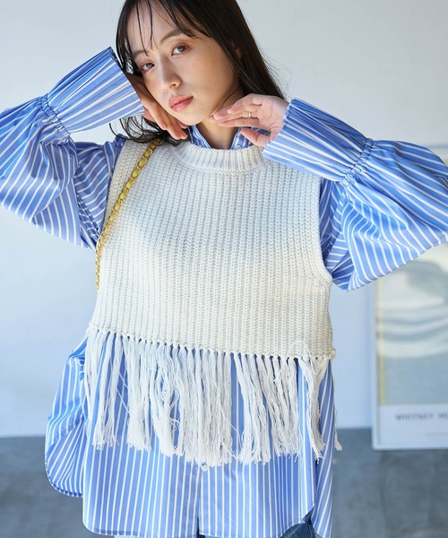 ★CITYSHOP★FRINGE ベスト★ホワイト セール】花柄刺繍 ベスト（ベスト）｜FREAK'S STORE（フリークス