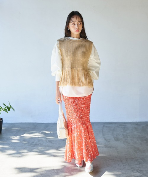 VIS(ビス)の「フリンジニットベスト(ベスト・レディース・ベージュ系その他/オフホワイト/カーキ・FREE)」の13枚目の写真