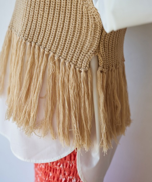 VIS(ビス)の「フリンジニットベスト(ベスト・レディース・ベージュ系その他/オフホワイト/カーキ・FREE)」の22枚目の写真