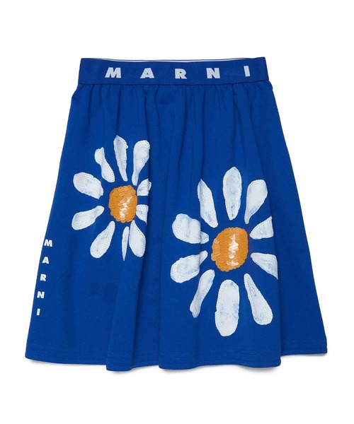 MARNI（マルニ）Kids & Junior ブランドロゴフラワーフレアスカート