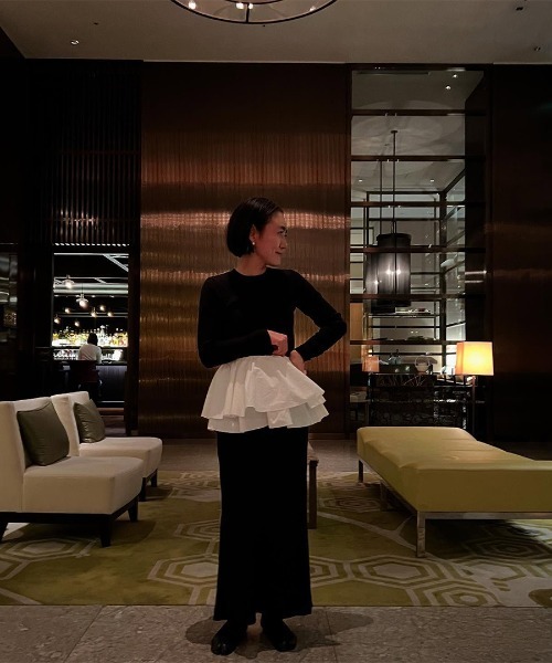 COUDRE プラスペプラム　ブラック　金子綾さん　人気 プラスペプラム（付け襟）｜COUDRE（クードル）のファッション通販