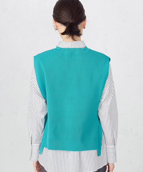 COMME CA ISM(コムサイズム)の「サイドリボンニットベスト(ベスト・レディース・チャコール/ブラック/ホワイト/エメラルド・FREE)」の17枚目の写真