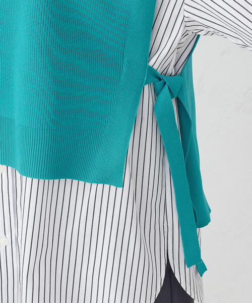 COMME CA ISM(コムサイズム)の「サイドリボンニットベスト(ベスト・レディース・チャコール/ブラック/ホワイト/エメラルド・FREE)」の20枚目の写真