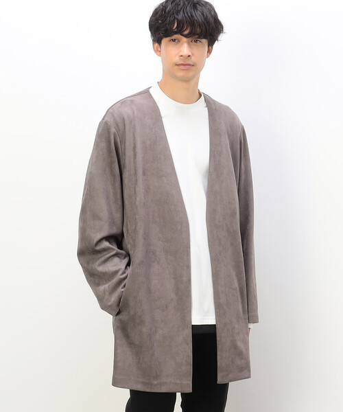 COMME CA ISM(コムサイズム)の「フェイクスエード ロング カーディガン(カーディガン/ボレロ・メンズ・モカ/ブラック・MEDIUM/LARGE)」の7枚目の写真