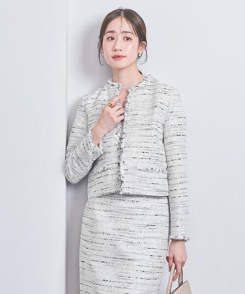 UNITED ARROWS（ユナイテッドアローズ）の「ファンシーツイード ノーカラー ジャケット（その他アウター・レディース・その他1・34/36/40/38）」の2枚目の写真