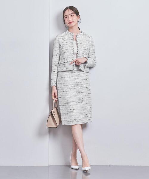 UNITED ARROWS（ユナイテッドアローズ）の「ファンシーツイード ノーカラー ジャケット（その他アウター・レディース・その他1・34/36/40/38）」の3枚目の写真