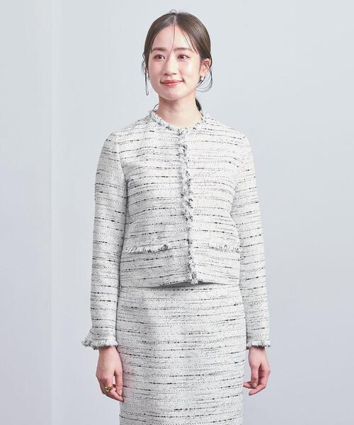 UNITED ARROWS（ユナイテッドアローズ）の「ファンシーツイード ノーカラー ジャケット（その他アウター・レディース・その他1・34/36/40/38）」の4枚目の写真