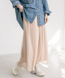 手洗い可能/シアーグロッシースカート