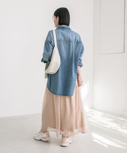 RIVE DROITE（リヴドロワ）の「手洗い可能/シアーグロッシースカート（スカート・レディース・カーキ/モカ/ベージュ・FREE）」の17枚目の写真