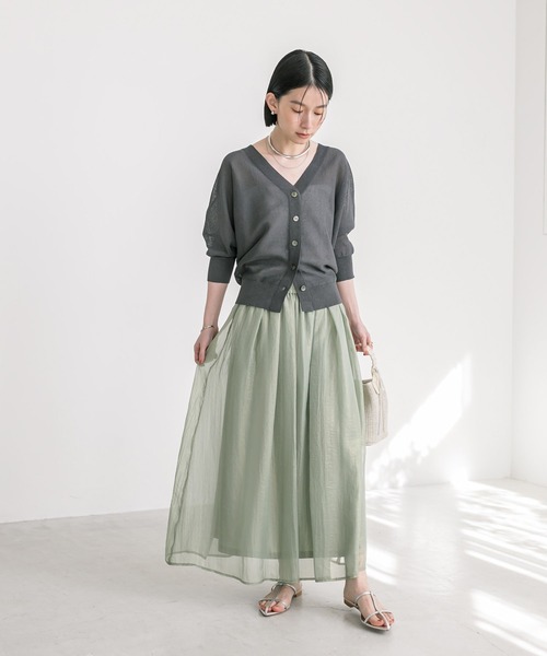 RIVE DROITE（リヴドロワ）の「手洗い可能/シアーグロッシースカート（スカート・レディース・カーキ/モカ/ベージュ・FREE）」の16枚目の写真