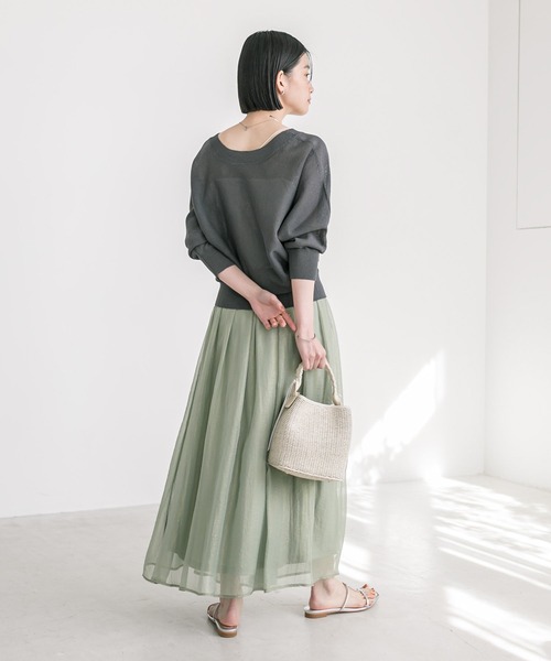 RIVE DROITE（リヴドロワ）の「手洗い可能/シアーグロッシースカート（スカート・レディース・カーキ/モカ/ベージュ・FREE）」の22枚目の写真