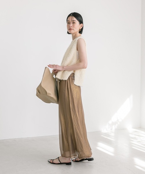 RIVE DROITE（リヴドロワ）の「手洗い可能/シアーグロッシースカート（スカート・レディース・カーキ/モカ/ベージュ・FREE）」の5枚目の写真