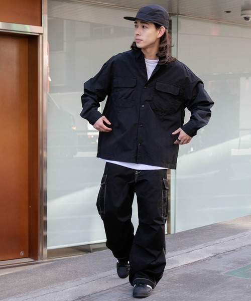 WEGO(ウィゴー)の「WEGO/ナイロンメッシュポケットシャツ(シャツ/ブラウス・メンズ・ブラック/カーキ・MEDIUM/LARGE)」の13枚目の写真