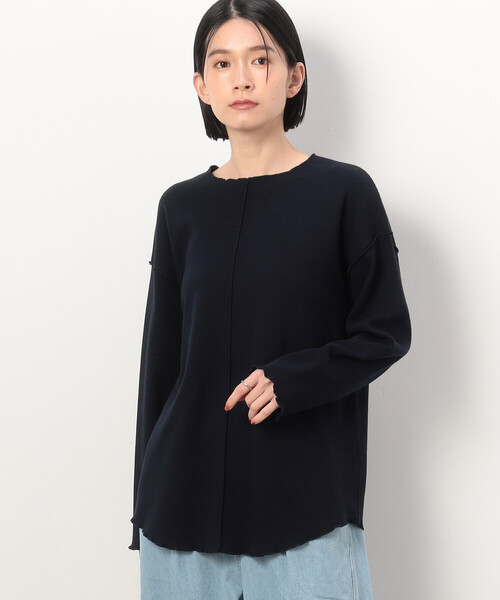 ONIGIRI(オニギリ)の「ワッフルメロウ長袖Tシャツ(Tシャツ/カットソー・レディース・オレンジ/ネイビー/ホワイト・FREE)」の3枚目の写真