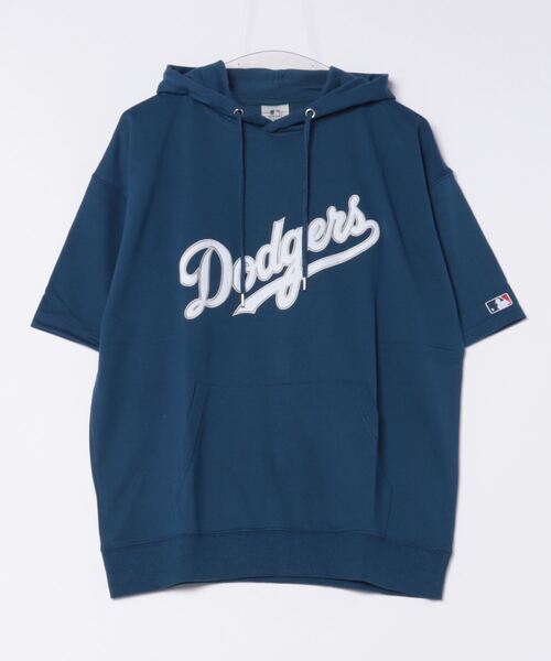 MLB(メジャーリーグベースボール)の「【MLB】ワッペンロゴショートスリーブパーカー/メンズ(パーカー・メンズ・グリーン/ブルー/グレー/ネイビー/ブラック・L/M/LL)」の5枚目の写真