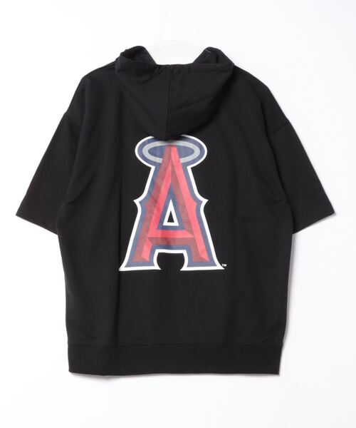 セール】【MLB】ワッペンロゴショートスリーブパーカー/メンズ