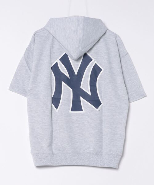 MLB(メジャーリーグベースボール)の「【MLB】ワッペンロゴショートスリーブパーカー/メンズ(パーカー・メンズ・グリーン/ブルー/グレー/ネイビー/ブラック・L/M/LL)」の10枚目の写真